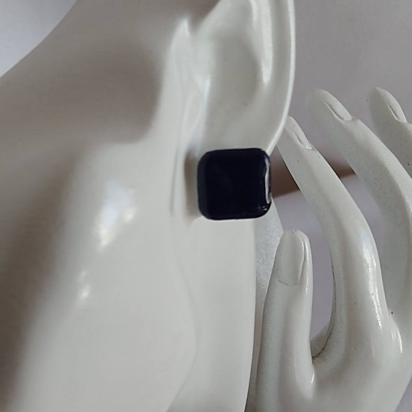 Handmade blue polymer clay earrings. Boucles d'oreilles fait à la main - Picture 4 of 6